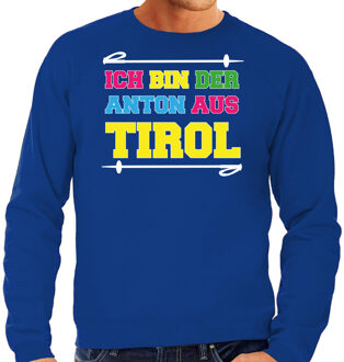 Bellatio Decorations Apres ski sweater voor heren - anton aus tirol - blauw - apres ski/wintersport 2XL