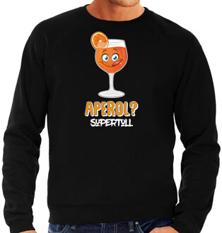 Bellatio Decorations Apres ski sweater voor heren - aperol supertoll - zwart - apres ski/wintersport - aperol spritz 2XL