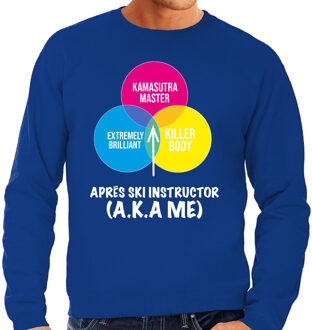 Bellatio Decorations Apres ski sweater voor heren - Apres ski instructor - blauw - wintersport - skien/snowboarden S