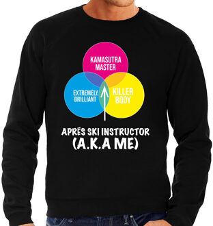 Bellatio Decorations Apres ski sweater voor heren - Apres ski instructor - zwart - wintersport - skien/snowboarden S