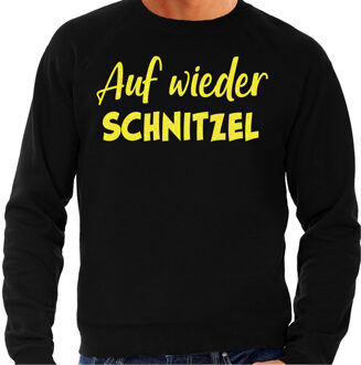 Bellatio Decorations Apres ski sweater voor heren - Auf wieder Schnitzel - glitter geel 2XL