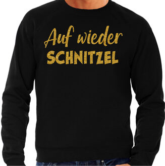 Bellatio Decorations Apres ski sweater voor heren - Auf wieder Schnitzel - glitter goud XL