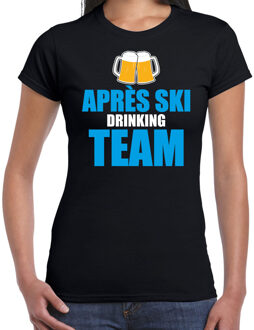 Bellatio Decorations Apres ski t-shirt Apres ski drinking team bier zwart dames - Wintersport shirt - Foute apres ski ou XL