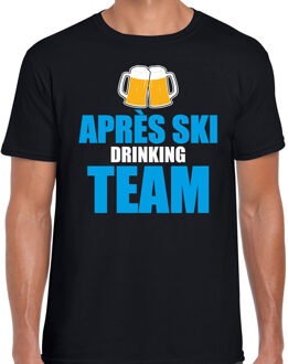 Bellatio Decorations Apres ski t-shirt Apres ski drinking team bier zwart heren - Wintersport shirt - Foute apres ski ou S