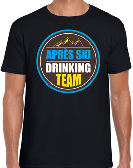 Bellatio Decorations Apres ski t-shirt Apres ski drinking team - zwart - heren - Wintersport - Foute outfit XL