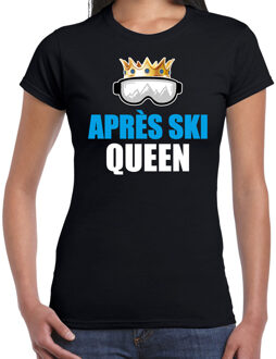 Bellatio Decorations Apres ski t-shirt Apres ski Queen zwart dames - Wintersport shirt - Foute apres ski outfit