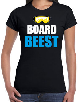 Bellatio Decorations Apres ski t-shirt Board Beest zwart dames - Wintersport shirt - Foute apres ski outfit 2XL