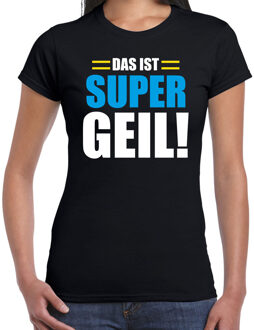 Bellatio Decorations Apres ski t-shirt Das ist supergeil zwart dames - Wintersport shirt - Foute apres ski outfit 2XL