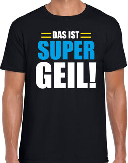 Bellatio Decorations Apres ski t-shirt Das ist supergeil zwart heren - Wintersport shirt - Foute apres ski outfit