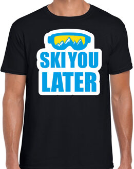 Bellatio Decorations Apres ski t-shirt Ski you later / Ski je later zwart heren - Wintersport shirt - Foute apres ski ou 2XL