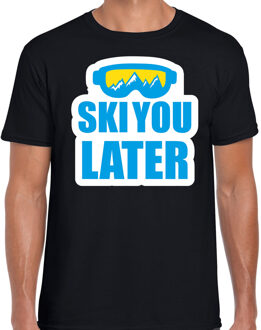 Bellatio Decorations Apres ski t-shirt Ski you later / Ski je later zwart heren - Wintersport shirt - Foute apres ski ou