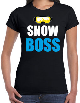 Bellatio Decorations Apres ski t-shirt Snow Boss / sneeuw baas zwart dames - Wintersport shirt - Foute apres ski outfit 2XL