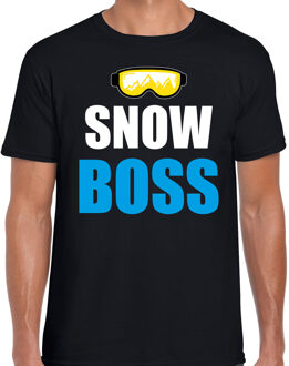 Bellatio Decorations Apres ski t-shirt Snow Boss - Sneeuw baas - zwart - heren - Foute Wintersport shirt 2XL