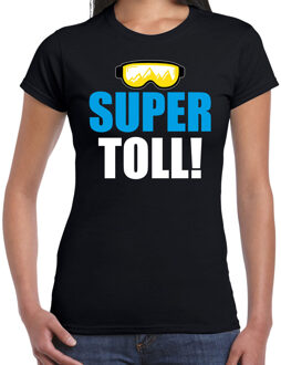 Bellatio Decorations Apres ski t-shirt Supertoll zwart dames - Wintersport shirt - Foute apres ski outfit 2XL