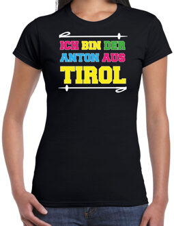 Bellatio Decorations Apres ski t-shirt voor dames - anton aus tirol - zwart - apres ski/wintersport XS