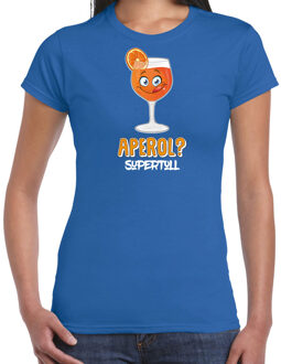 Bellatio Decorations Apres ski t-shirt voor dames - aperol supertoll - blauw - apres ski/wintersport - aperol spritz XL