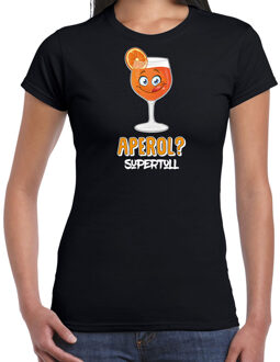 Bellatio Decorations Apres ski t-shirt voor dames - aperol supertoll - zwart - apres ski/wintersport - aperol spritz M