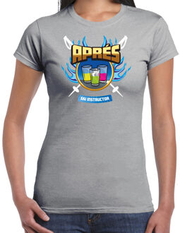 Bellatio Decorations Apres ski t-shirt voor dames - apres ski instructor - grijs - winter outfit L