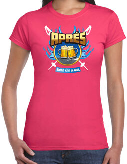 Bellatio Decorations Apres ski t-shirt voor dames - apres skien - roze - winter/apres ski outfit XL