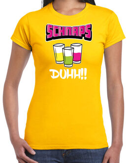 Bellatio Decorations Apres ski t-shirt voor dames - schnaps - geel - apres ski/wintersport - skien