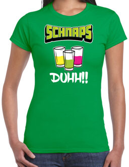 Bellatio Decorations apres ski t-shirt voor dames - schnaps - groen - apres ski/wintersport - skien L