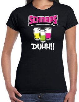 Bellatio Decorations apres ski t-shirt voor dames - schnaps - zwart - apres ski/wintersport - skien L