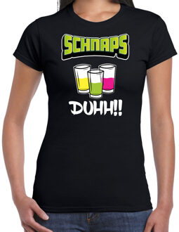 Bellatio Decorations apres ski t-shirt voor dames - schnaps - zwart - apres ski/wintersport - skien L