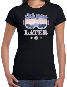 Bellatio Decorations apres ski t-shirt voor dames - Ski you later - zwart - apres ski/wintersport 2XL