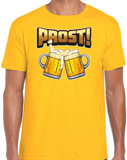 Bellatio Decorations Apres ski t-shirt voor heren - bier - geel - apres ski/oktoberfest 2XL