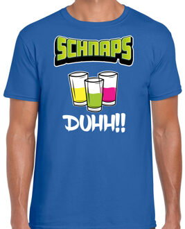 Bellatio Decorations Apres ski t-shirt voor heren - schnaps - blauw - apres ski/wintersport - skien