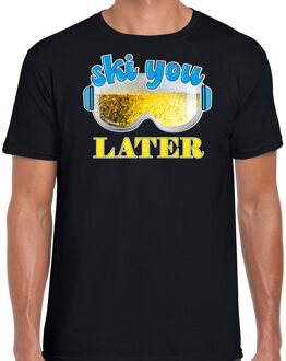 Bellatio Decorations Apres ski t-shirt voor heren - ski you later - zwart - bier/beer - wintersport 2XL