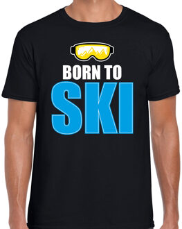 Bellatio Decorations Apres-ski t-shirt wintersport Born to ski zwart voor heren 2XL - Feestshirts