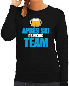 Bellatio Decorations Apres ski trui Apres ski drinking team bier zwart dames - Wintersport sweater - Foute apres ski out 2XL