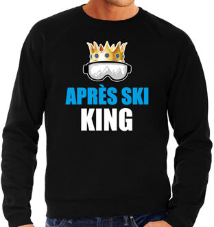 Bellatio Decorations Apres ski trui - Apres ski King - zwart heren - Wintersport sweater M