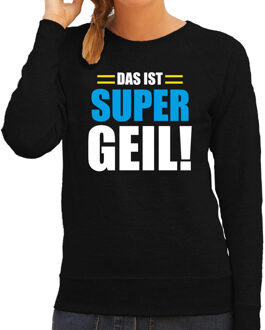 Bellatio Decorations Apres ski trui Das ist supergeil zwart dames - Wintersport sweater - Foute apres ski outfit 2XL