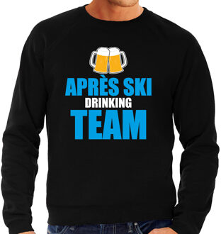 Bellatio Decorations Apres ski trui - drinking team bier - zwart - heren - sweater - Foute apres ski trui M