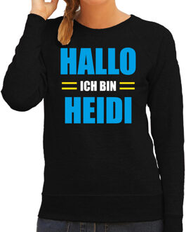 Bellatio Decorations Apres ski trui Hallo ich bin Heidi zwart dames - Wintersport sweater - Foute apres ski outfit 2XL