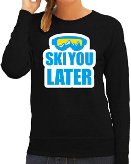 Bellatio Decorations Apres ski trui Ski you later / Ski je later zwart dames - Wintersport sweater - Foute apres ski out 2XL