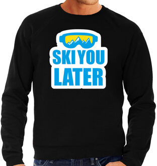 Bellatio Decorations Apres ski trui Ski you later / Ski je later zwart heren - Wintersport sweater - Foute apres ski out 2XL