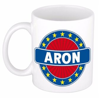 Bellatio Decorations Aron naam koffie mok / beker 300 ml - namen mokken Multikleur