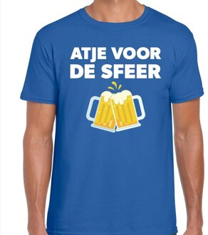 Bellatio Decorations Atje voor de sfeer feest t-shirt blauw voor heren 2XL