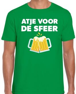 Bellatio Decorations Atje voor de sfeer feest t-shirt groen voor heren 2XL