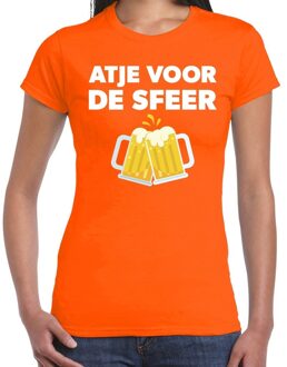 Bellatio Decorations Atje voor de sfeer feest t-shirt oranje voor dames 2XL