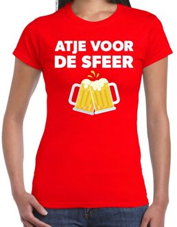 Bellatio Decorations Atje voor de sfeer feest t-shirt rood voor dames 2XL