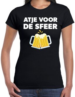 Bellatio Decorations Atje voor de sfeer feest t-shirt zwart voor dames 2XL