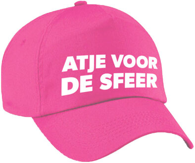 Bellatio Decorations Atje voor de sfeer tekst petje - roze - volwassenen - baseball cap - carnaval fun accessoires