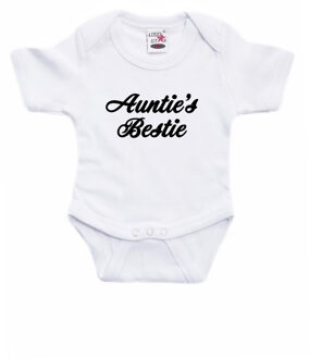 Bellatio Decorations Aunties bestie - cadeau - baby rompertje - wit - jongen - meisje - kraamcadeau 56 (1-2 maanden)