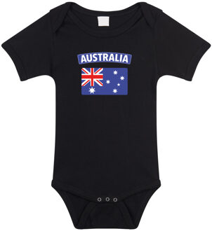 Bellatio Decorations Australia / Australie landen rompertje met vlag zwart voor babys 56 (1-2 maanden)