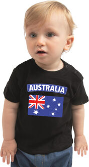 Bellatio Decorations Australia / Australie landen shirtje met vlag zwart voor babys 62 (1-3 maanden)