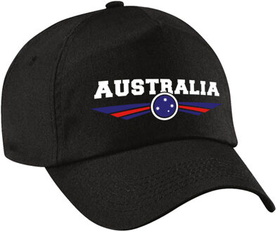 Bellatio Decorations Australie / Australia landen pet / baseball cap zwart voor kinderen - Verkleedhoofddeksels